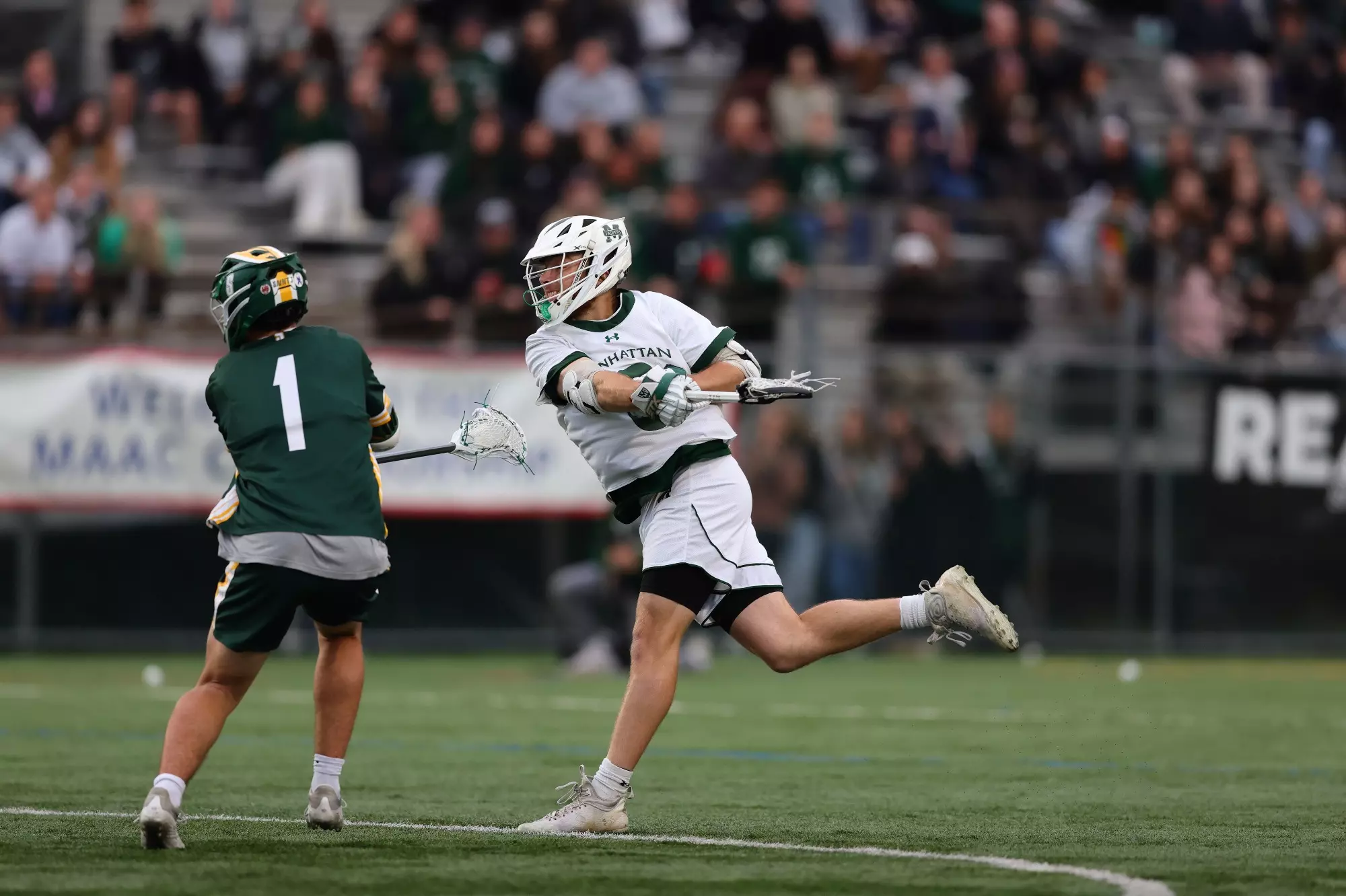 Kyle Gucwa shooting against Siena in the MAAC Semifinal.